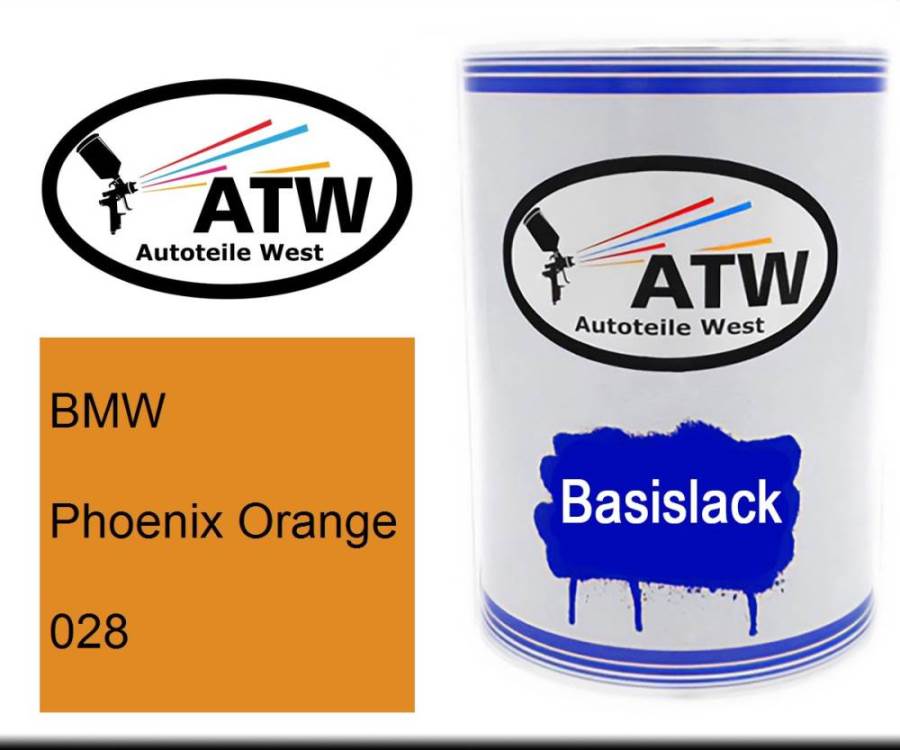 BMW, Phoenix Orange, 028: 500ml Lackdose, von ATW Autoteile West.